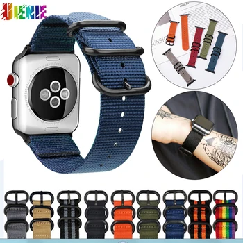 2022 Нейлоновый ремешок для часов Apple Watch Band Series7 6 SE 54321спортивный Кожаный браслет 42 мм 44 мм 38 мм 40 мм Ремешок Для iwatch Band