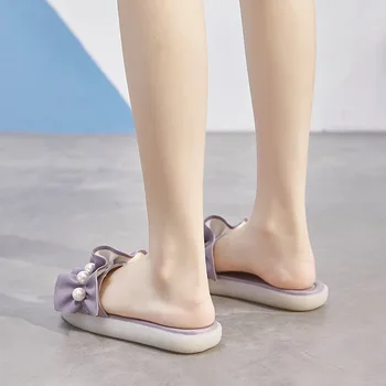 2023 Кожаные тапочки для женщин, летом носящих мягкую пляжную обувь из сухожилий M-6002
