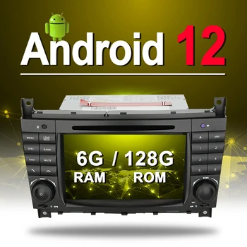 Android 12 Система 128 Г Встроенная память 8 Ядерный Автомобильный DVD-плеер GPS Навигация Радио для Mercedes-Benz CLK Class W209, Для Mercedes W203