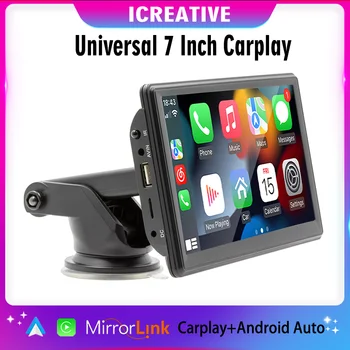 Icreative Универсальный Мультимедийный Видеоплеер с сенсорным экраном Диагональю 7 дюймов Carplay и Android Auto Автомобильная радионавигационная система Mirrorlink