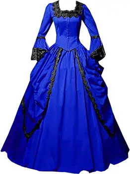 KEMAO Платье 18 века Средневековое Бальное платье OEM Косплей Викторианские Выпускные Синие костюмы
