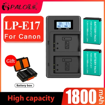 LPE17 LP E17 LP-E17 Аккумулятор для камеры + ЖК-смарт-зарядное устройство + коробка для хранения Canon EOS 200D M3 M6 750D 760D T6i T6s 800D 8000D Kiss X8i