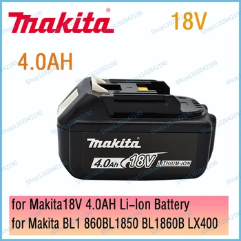 Makita 100% Оригинальный Аккумулятор для Электроинструментов 18V 4.0AH 5.0AH 6.0AH со светодиодной литий-ионной Заменой LXT BL1860B BL1860 BL1850