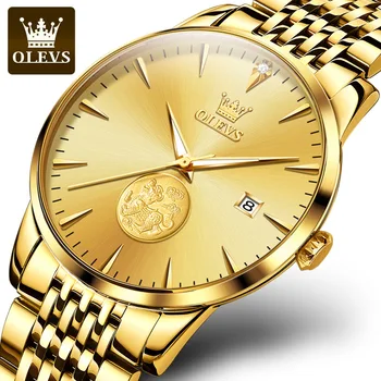 OLEVS Оригинальные роскошные золотые механические часы для мужчин, деловые автоматические часы, Водонепроницаемые модные брендовые наручные часы для мужчин