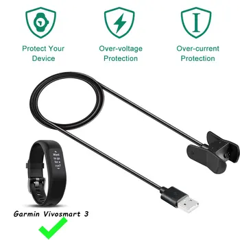 USB Кабель для Быстрой Зарядки Браслета Garmin Vivosmart 3, Док-станция Для Зарядных Устройств Vivosmart3, Прочные Аксессуары Для Смарт-часов