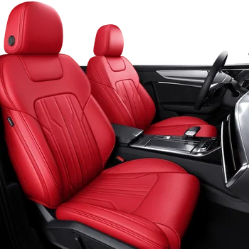 Автомобильные Аксессуары по Индивидуальному заказу Чехлы для сидений на 5 мест Полный комплект Из высококачественной кожи Специально для Audi A4 A6 Q3 Q5