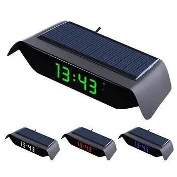 Автомобильные часы Термометр Универсальный Беспроводной автоматический HUD-дисплей с датой, временем, температурой, приборной панелью, работающей на солнечной энергии, заряжаемой через USB