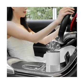 Автомобильный Воздухоочиститель для дома, Hepa-фильтры, Настольный очиститель, USB Перезаряжаемый Портативный Воздухоочиститель, Диффузор-Серый