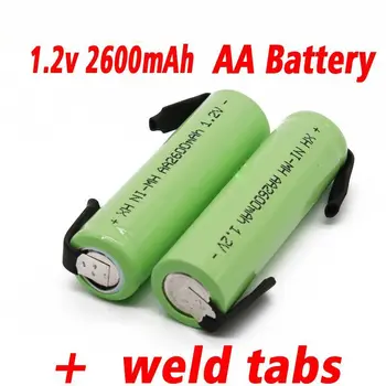 Аккумуляторная батарея AA 1,2 В 2600 мАч Ni MH аккумулятор зеленый корпус электробритва Philips зубная щетка со сварочным наконечником