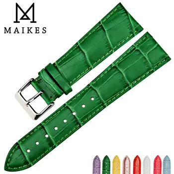 Аксессуары для часов MAIKES 16 мм 18 мм 20 мм 22 мм ремешок для часов из натуральной кожи модный зеленый ремешок для часов Gucci женские ремешки для часов
