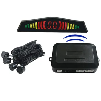 Беспроводной автомобильный парковочный радар заднего вида, датчик оповещения, 3-ступенчатый светодиодный дисплей, 4 датчика, автомобильный стайлинг