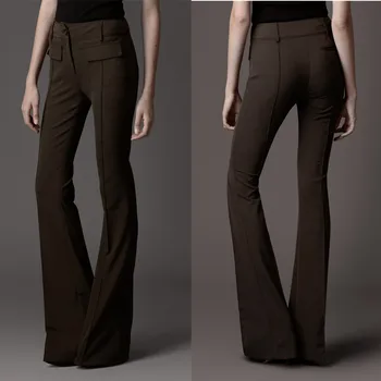 Больший размер подходит на рост 160 см-200 см, узкие брюки, женский новый модный бренд, английский стиль, эластичные тонкие расклешенные брюки WQ13