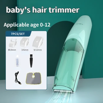 Водонепроницаемые детские машинки для стрижки волос IPX 7, впитывающие волосы, Триммер для волос для детской стрижки, Бесшумная Беспроводная Перезаряжаемая стрижка волос