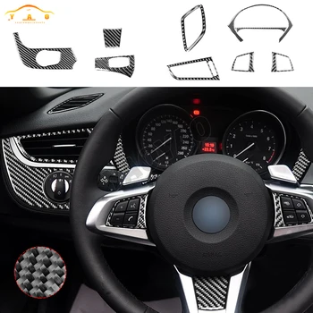 Для BMW Z4 E89 Декоративный автомобильный комплект левого рулевого колеса из углеродного волокна, накладка на панель, рамка, отделка, Наклейка, Наклейка для интерьера
