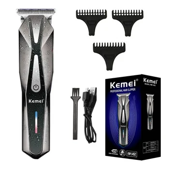 Доступен световой портативный индикатор Kemei для сухой и влажной стрижки волос, Usb-зарядка, быстрая зарядка, Ipx5, машинка для стрижки волос Km-1452