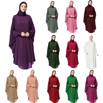 Женское мусульманское платье для леди Тобе, Хиджаб, Молитвенный халат с рукавом 
