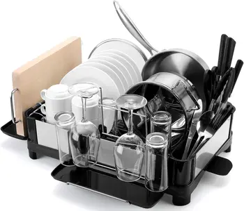 -Защита от отпечатков пальцев, сушилка для посуды из нержавеющей стали 304 для кухонной стойки, полностью настраиваемые столовые приборы, подстаканники и кутти