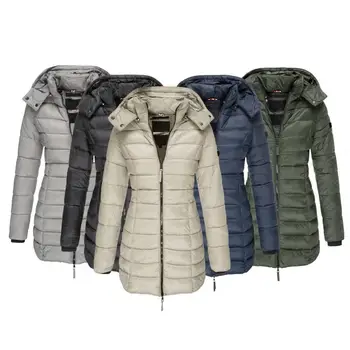 Куртка с хлопковой подкладкой, Удобная зимняя куртка с тонкими подтягивающимися рукавами, повседневное стеганое пальто средней длины