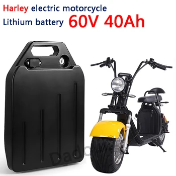 Литиевая батарея для электромобиля Harley, водонепроницаемая батарея 18650 60V 40Ah для двухколесного складного электрического скутера citycoco, велосипед