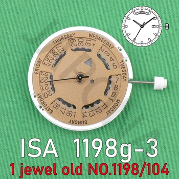 механизм 1198 isa 1198l-3 (gloden) швейцарский кварцевый механизм 3 стрелки с датой/дневным номером 1198 104 механизм 1 драгоценность