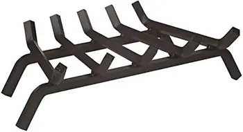 Мощная каминная решетка - Массивная металлическая решетка для дровокола с прутьями 3/4 дюйма - Нагреватель для дровяной печи из кованого железа большого калибра