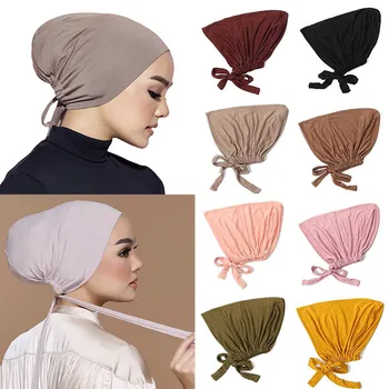 Новая Мягкая Модальная Мусульманская Шапка-Тюрбан, Внутренний Хиджаб, Исламский Шарф, Капор, Индийские Шляпы, Женский Головной Убор Turbante Mujer