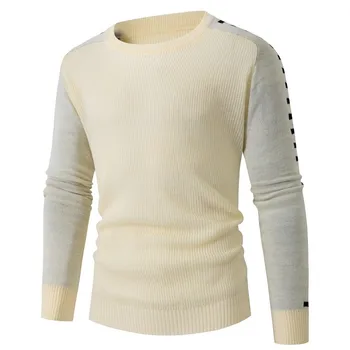 Осенне-зимний мужской утолщенный свитер, высококачественный пуловер с длинными рукавами и круглым вырезом, модная трикотажная повседневная нижняя рубашка