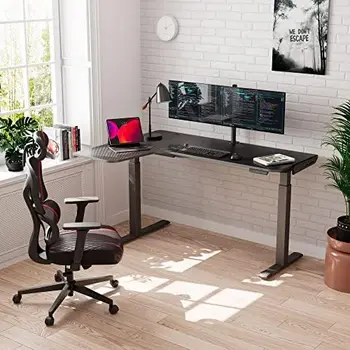 Письменный стол в форме стойки, регулируемая по высоте 61 дюйм, для сидения в углу Домашнего офиса, Рабочий игровой Компьютерный стол, большой современный рабочий стол