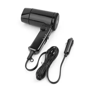 Портативный автомобильный фен для укладки волос 12V, горячий и холодный Складной вентилятор, Размораживатель окон
