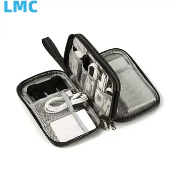 Портативный кабель для передачи данных LMC, сумка для хранения наушников, двойная цифровая сумка для защиты жесткого диска USB, чехол для переноски цифровых гаджетов
