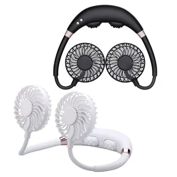 Портативный подвесной вентилятор для шеи, складной USB-зарядка, спортивный мини-вентилятор с функцией массажа, Бесшумный охладитель воздуха