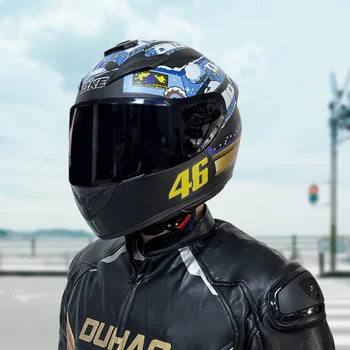 Профессиональный мотоциклетный полный шлем, персонализированный защитный шлем для электромобилей, мужской и женский зимний полнолицевый шлем