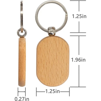 Пустой Деревянный брелок для ключей, брелки для ключей из дерева, Брелоки для ключей с гравировкой на дереве, 20 упаковок
