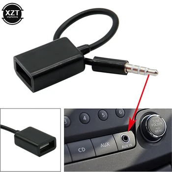 Универсальный автомобильный MP3-плеер Конвертер 3,5 мм Штекер AUX Audio Jack Штекер USB 2.0 Женский Конвертер Кабель Шнур Adapte
