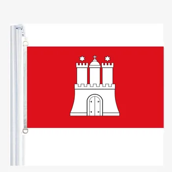 Флаг Гамбурга, 90*150 см, 100% полиэстер, баннер, цифровая печать