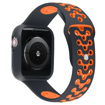 Чехол + Ремешок Для Apple Watch Band 4 3 2 44 мм 40 мм Силиконовый Спортивный браслет Iwatch series 5 42 мм 38 мм с Защитным чехлом